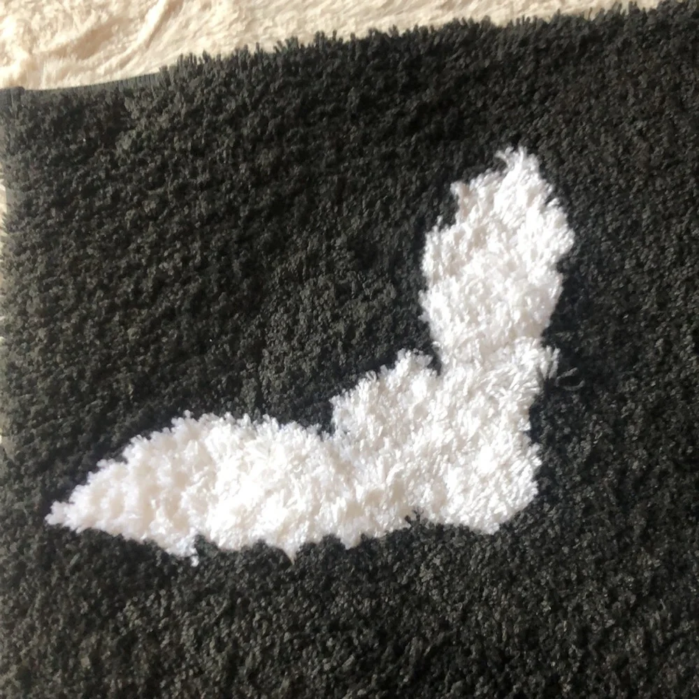 Rachel Zoe Black and White BATS Bath Rug Mat